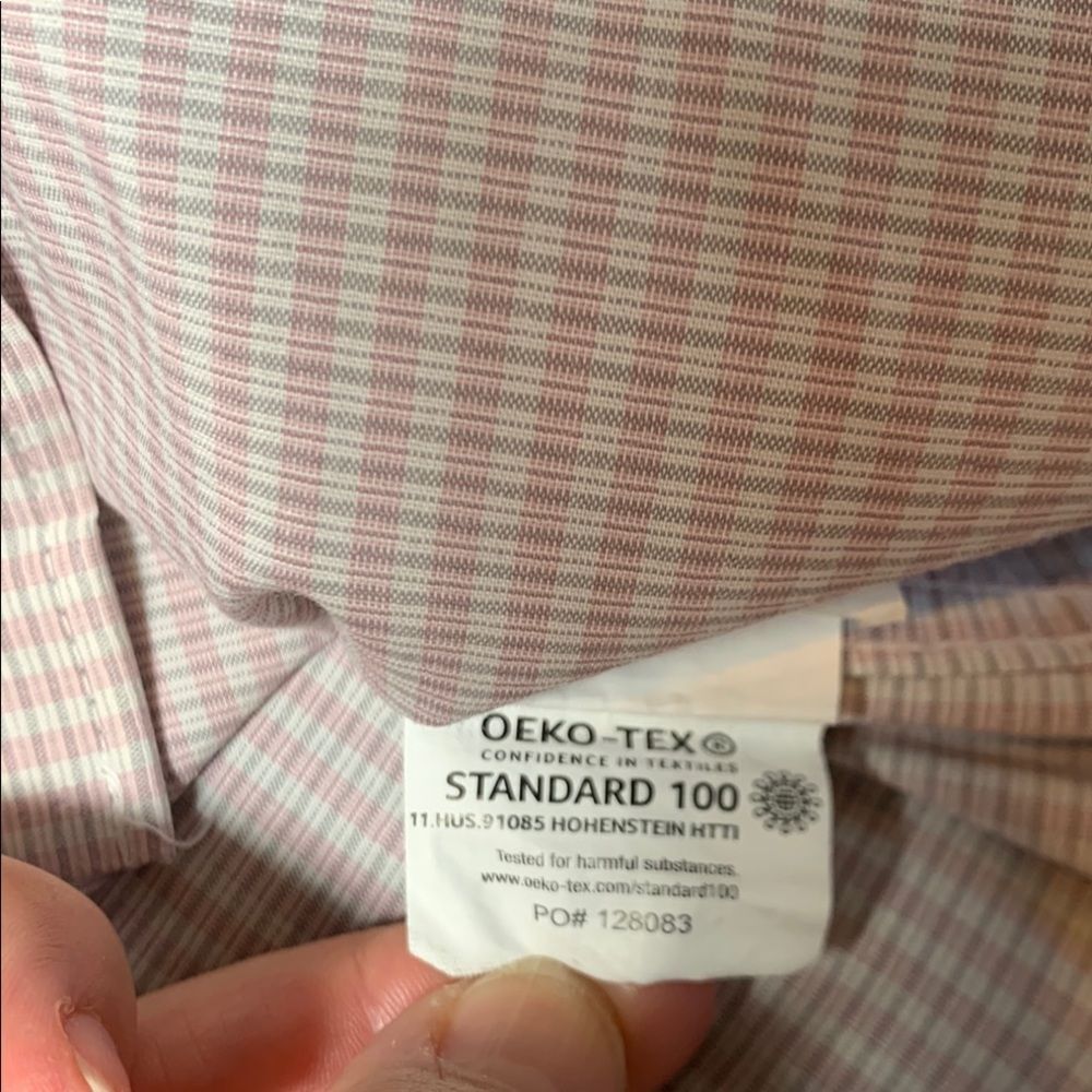 Kenneth Cole Reaction Dress Shirt Men's 17 32/33 Button-Up Pink Slim Fit Plaid - Picture 7 of 9